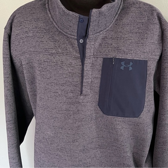 Under Armour Men's Navy Blue Specialist Henley 2.0 Long Sleeve Big and Tall 4XL - Picture 4 of 7